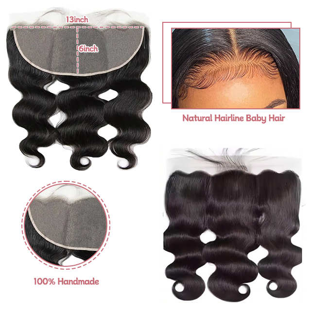 13*6 Spets frontal Body wave HD spets & Transparent spets 