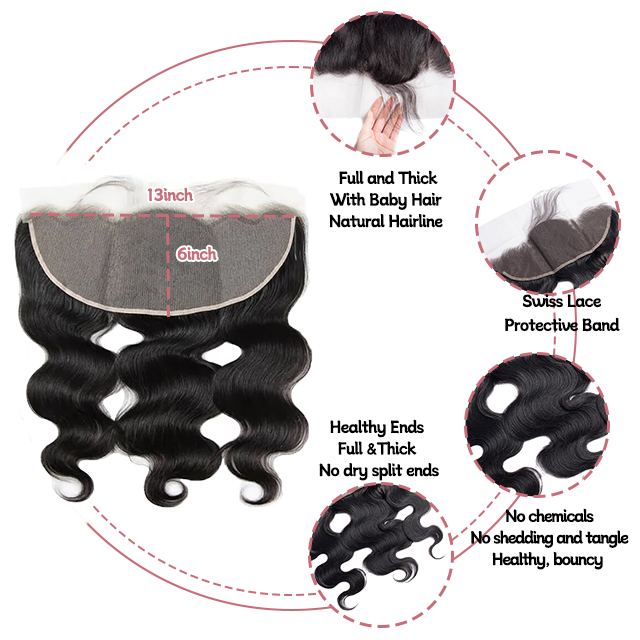 13*6 Spets frontal Body wave HD spets & Transparent spets 