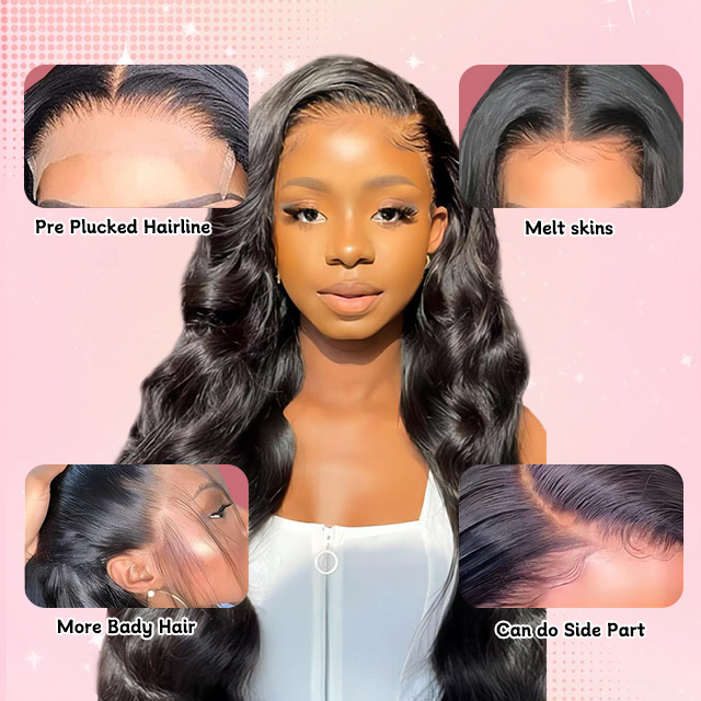5*5 perucă cu &icirc;nchidere dantelă Body Wave