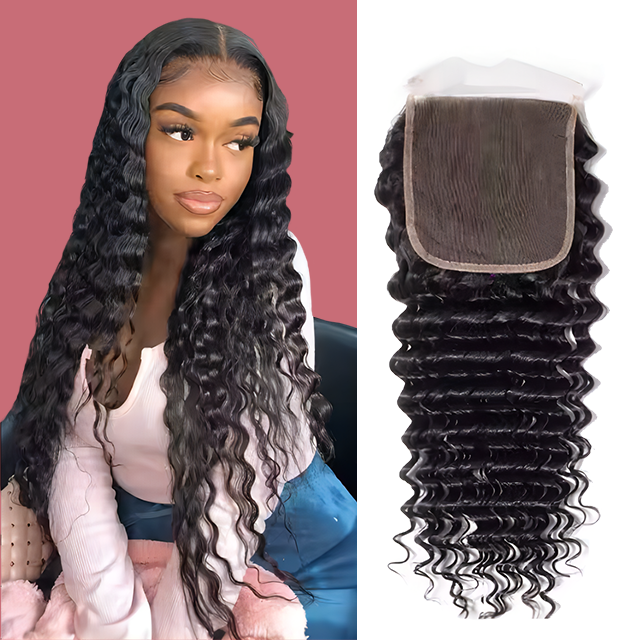 6*6 vetersluiting Diepe golf HD-kant en transparant kant